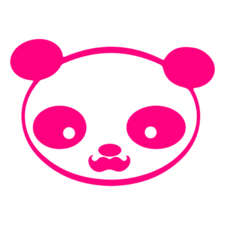 Young Panda Funny Moustache Decal (Hot Pink)